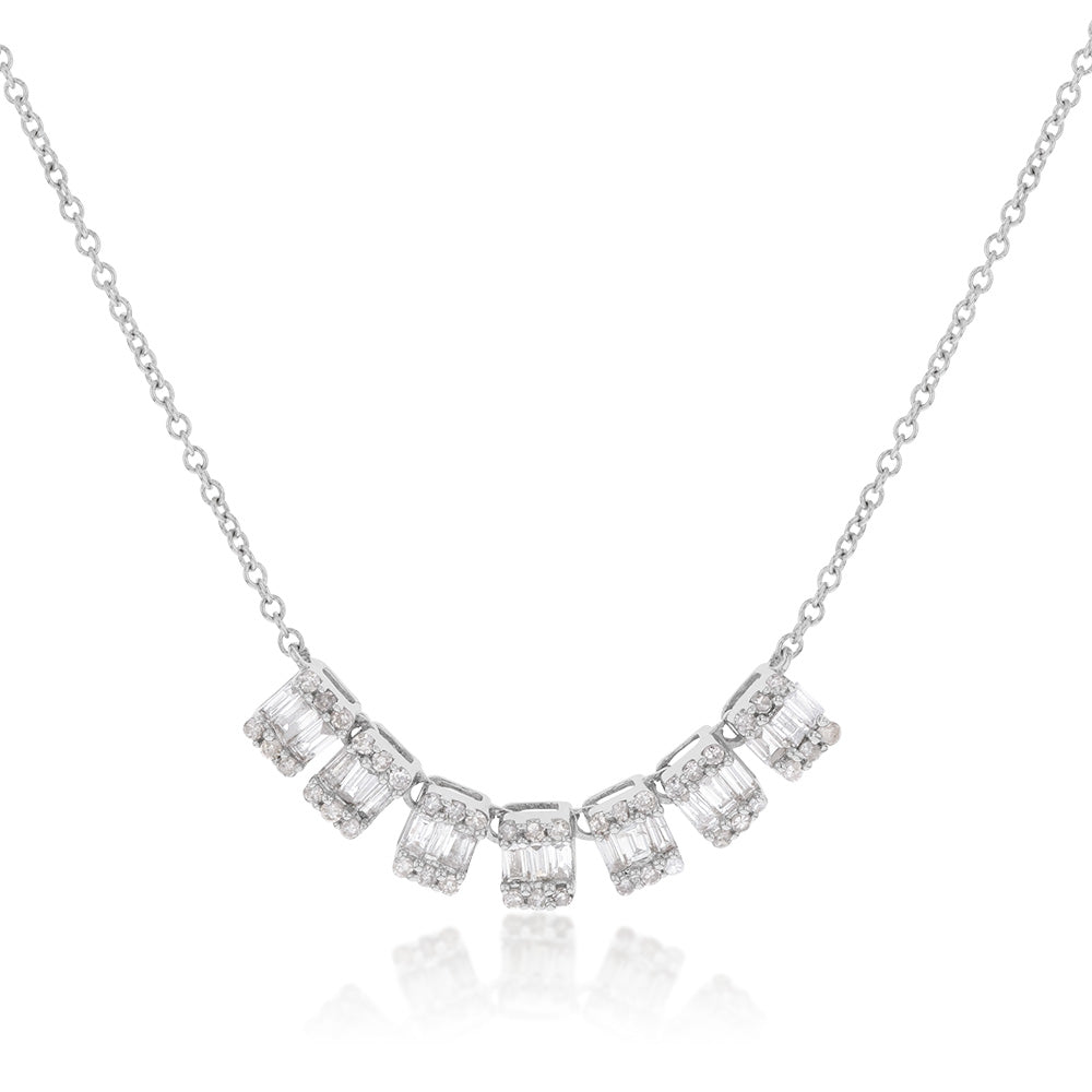 14ct White Gold 1/2 Carat Diamond Adjustable 38 to 43cm Chain Grahams