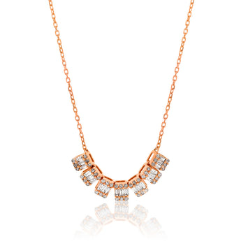 14ct Rose Gold 1/2 Carat Diamond Adjustable 38 to 43cm Chain