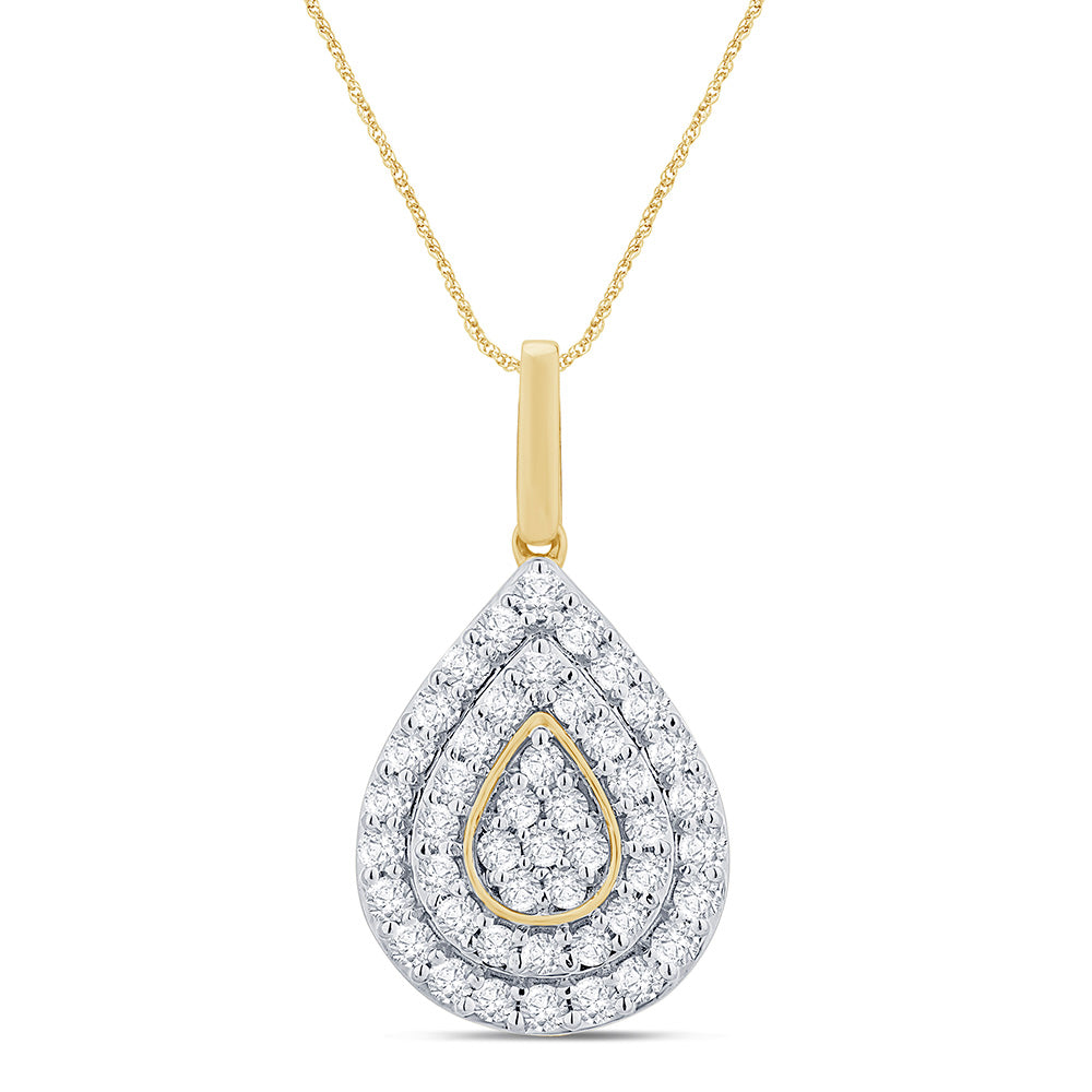 Diamond pendant yellow gold discount