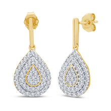 Load image into Gallery viewer, 9ct Yellow Gold 1 Carat Diamond Drop Earrings