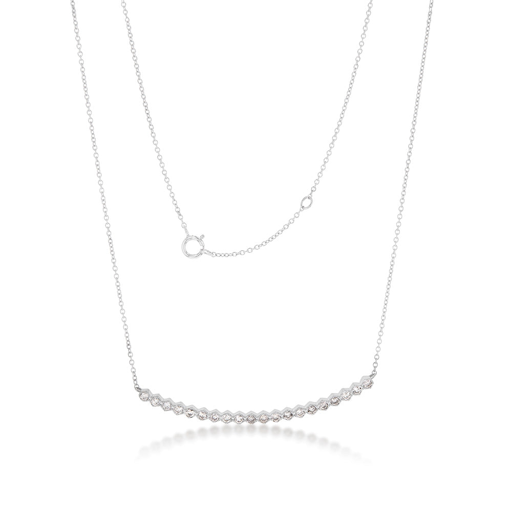 14ct White Gold 1/2 Carat Diamond 45cm Chain With 20 Diamonds Grahams