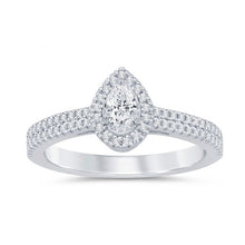 Load image into Gallery viewer, 9ct White Gold 1/3 Carat Diamond Pear Solitaire Ring