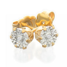 Load image into Gallery viewer, Gift Boxed Hypo Allergenic Gold Plated Diamond Studs