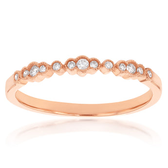 10ct Rose Gold 1/10 Carat Diamond Ring