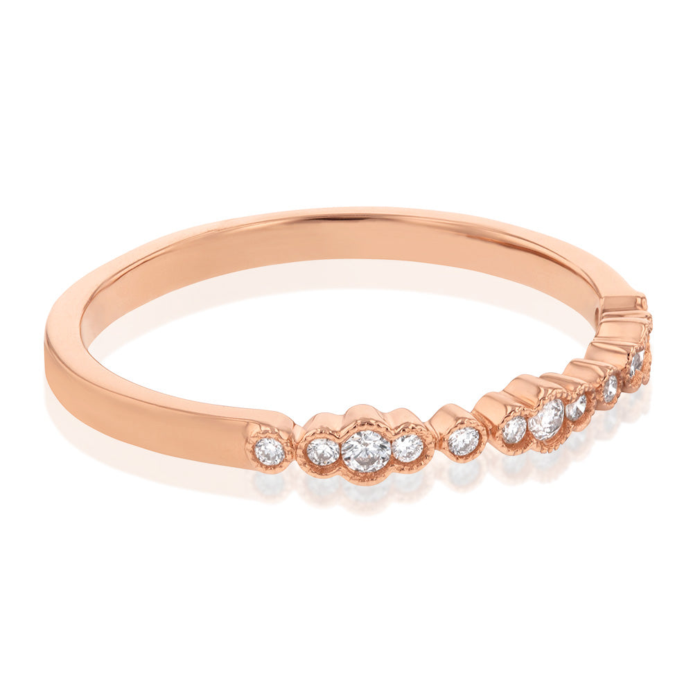 10ct Rose Gold 1 10 Carat Diamond Ring