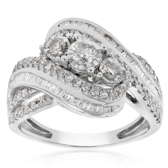 10ct White Gold 1 Carat Diamond Ring