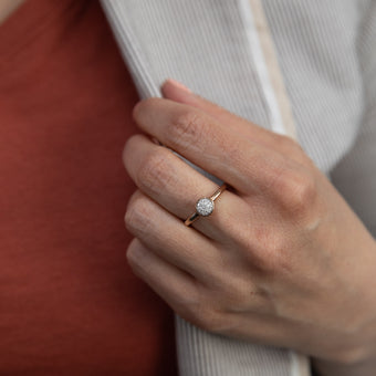 10ct Rose Gold 1/10 Carat Diamond Ring