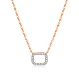 14ct Rose Gold Pendant with 24 Brilliant Diamonds On 45cm Chain
