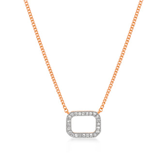 14ct Rose Gold Pendant with 24 Brilliant Diamonds On 45cm Chain