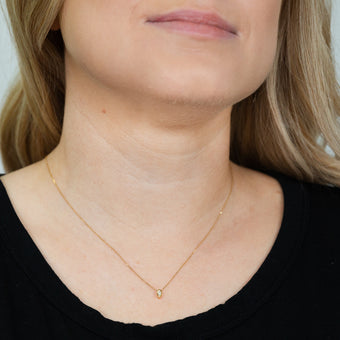 14ct Yellow Gold 1/10 Carat Diamond Pendant On 45cm Chain