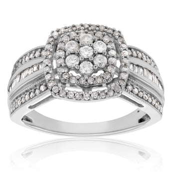 10ct White Gold 3/4 Carat Diamond Ring