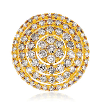 18ct Yellow Gold 2 Carat Diamond Round Shape Cluster Ring