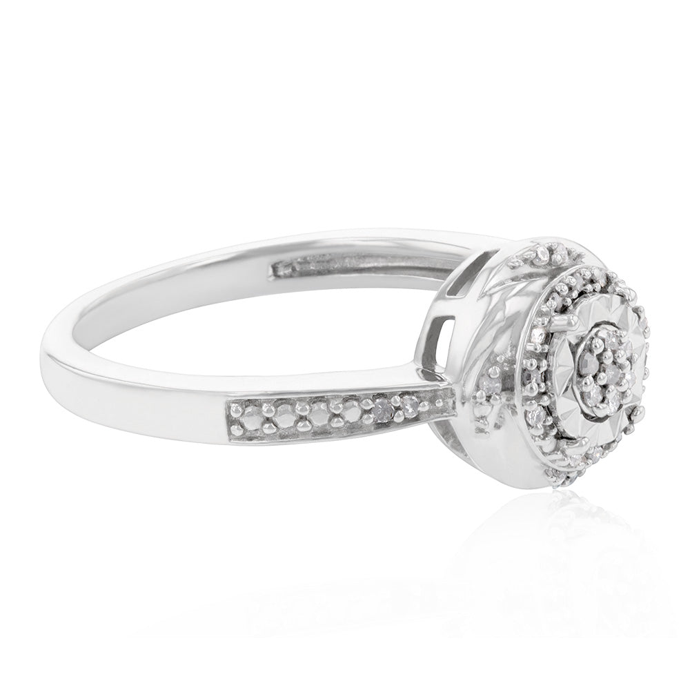 Sterling Silver 1/10 Carat Diamond Dress Ring