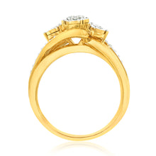 Load image into Gallery viewer, Gold Plated Silver Diamond Dress Ring