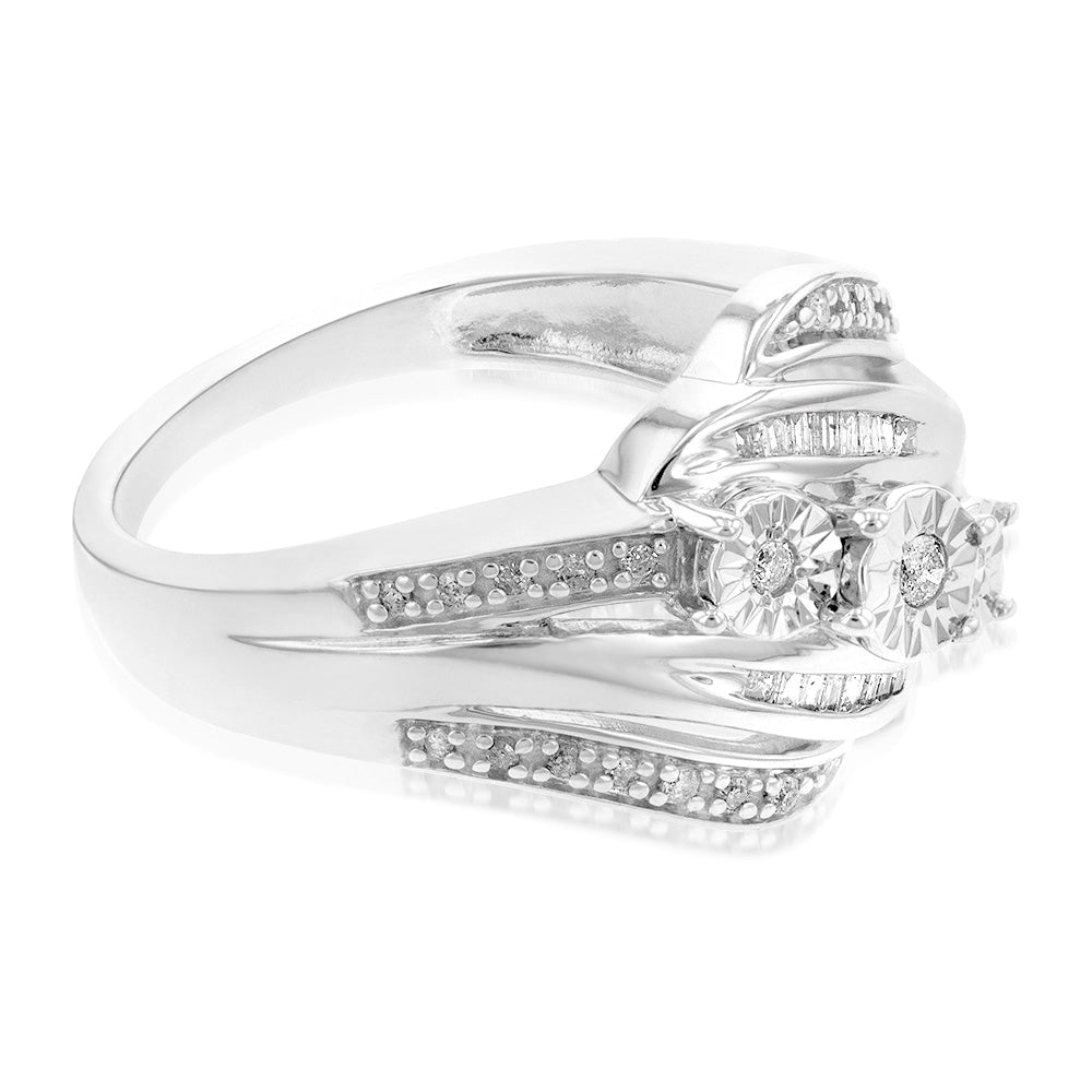 Sterling  Silver 1/4 Carat Diamond Dress Ring