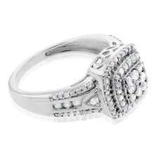 Load image into Gallery viewer, Silver 1/2 Carat Diamond Dress Ring