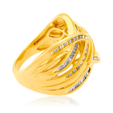 Load image into Gallery viewer, Gold Plated Silver 1/2 Carat Diamond Dress Ring
