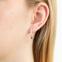 Load image into Gallery viewer, Sterling Silver 1/10 Carat Diamond Hoop Earrings