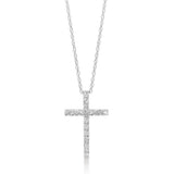 Silver 1/2 Carat Diamond Cross Pendant on 46cm Chain