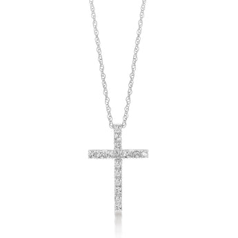 Silver 1/2 Carat Diamond Cross Pendant on 46cm Chain