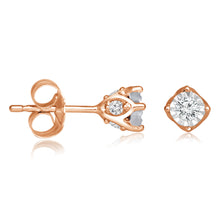 Load image into Gallery viewer, 10ct Rose Gold  1/4 Carat Diamond Stud Earrings