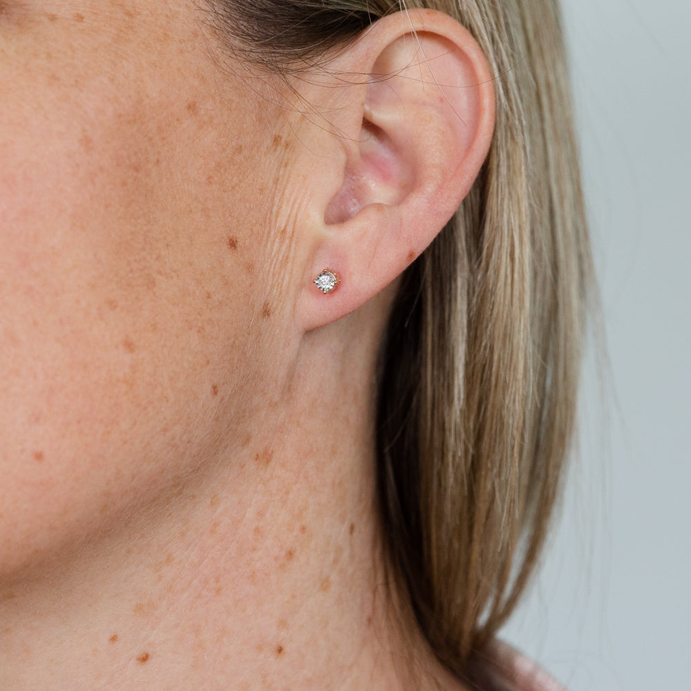 10ct Rose Gold  1/4 Carat Diamond Stud Earrings