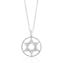 Load image into Gallery viewer, 14ct White Gold Diamond Star of David Pendant With 72 Diamonds