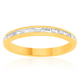 9ct Yellow Gold Diamond Ring With 11 Baguette Diamonds