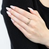 9ct Yellow Gold Diamond Chain Ring