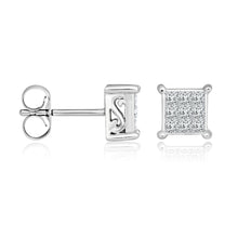 Load image into Gallery viewer, 14ct White Gold 1/4 Carat Diamond Stud Earrings