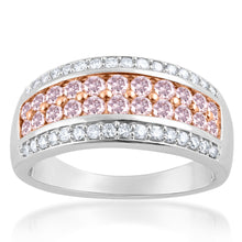 Load image into Gallery viewer, 9ct  White and Rose Gold 1 Carat Diamond Ring With Pink Argyle Diamonds