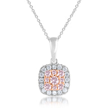 Load image into Gallery viewer, 9ct  White and Rose Gold 1/4 Carat Diamond Pendant With Pink Argyle Diamonds
