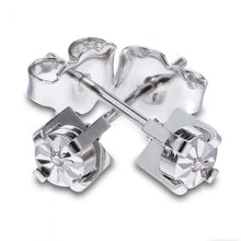 Load image into Gallery viewer, Sterling Silver 4mm Diamond Stud Earrings