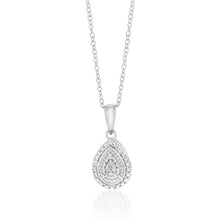 Load image into Gallery viewer, Sterling Silver With Diamond Pear Shape Pendant