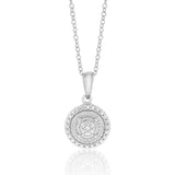 Sterling Silver With Diamond Round Shape Pendant