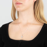 Sterling Silver With Diamond Star Shape Pendant On 45cm Chain