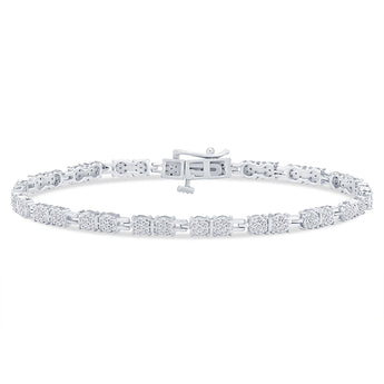 Sterling Silver 1 Carat 19.5cm Diamond Bracelet
