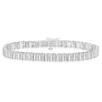 Sterling Silver 1 Carat 18cm Diamond Bracelet