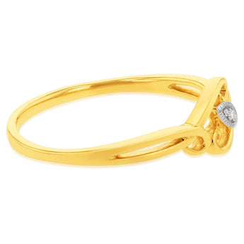 9ct Yellow Gold Diamond Ring