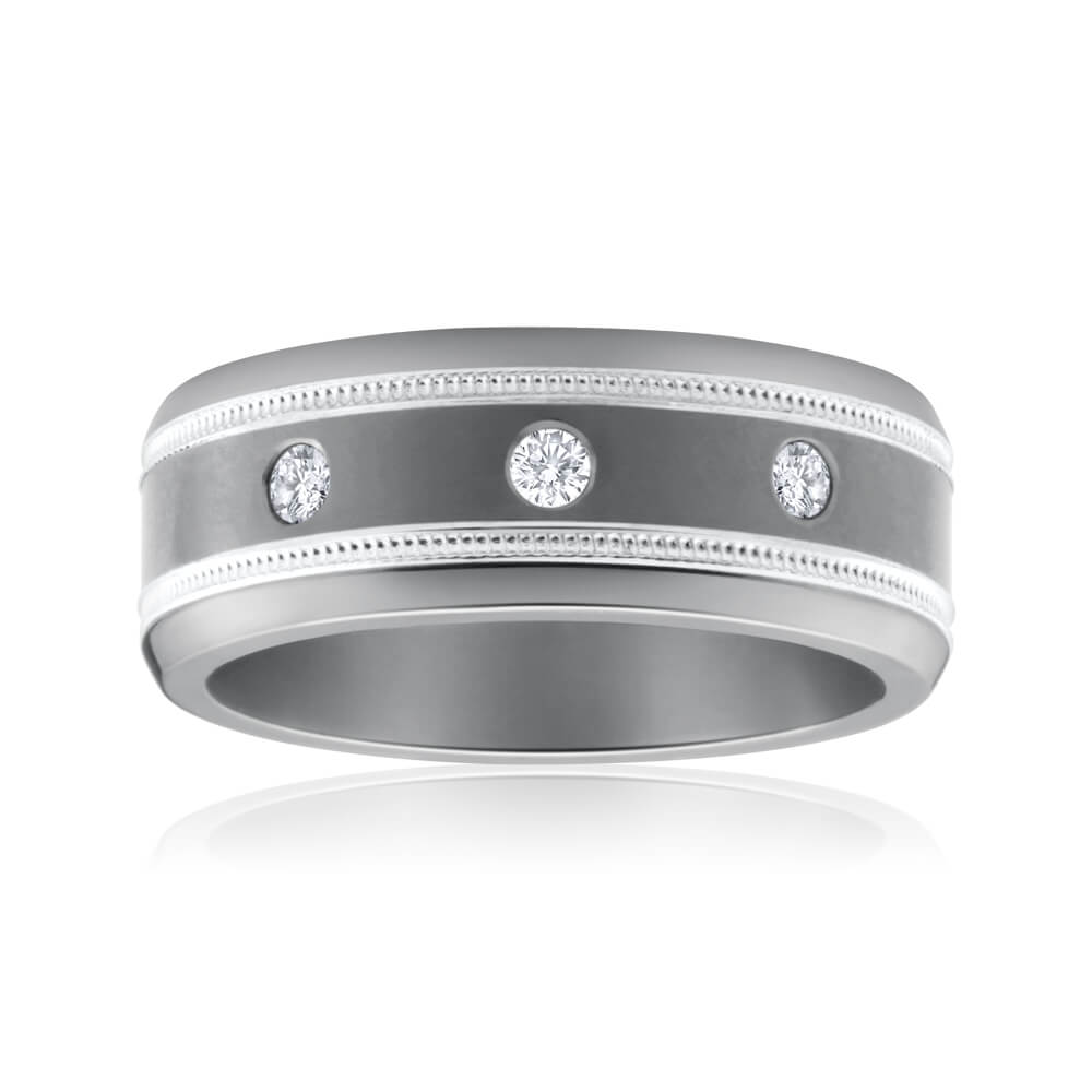 Flawless Cut Titanium Brilliant Cut Diamond Ring (TW=15-19pt)