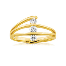 Load image into Gallery viewer, Flawless Cut 9ct Yellow Gold Three Stone Diamond Ring (TW=30-34pt)