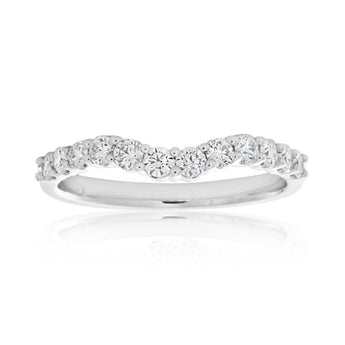 Flawless Cut 18ct White Gold Diamond Curve Ring