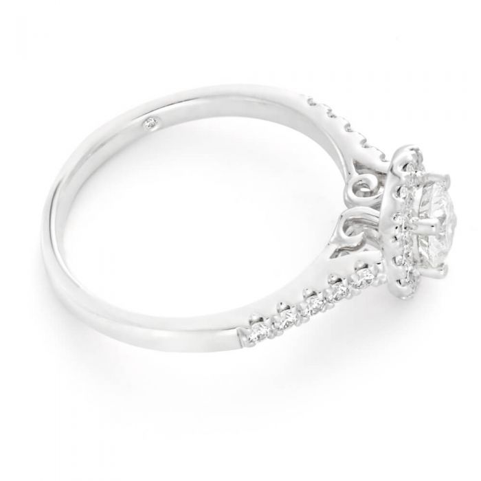 Flawless Cut Platinum Diamond Halo Ring
