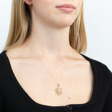 Load image into Gallery viewer, Flawless Cut Diamonds in 9ct Yellow Gold Snowflake Pendant With 45cm Chain Included