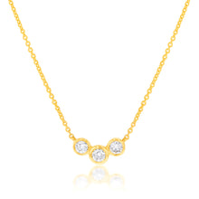 Load image into Gallery viewer, Flawless Cut Trilogy 15 Point Diamond Pendant in 9ct Yellow Gold including Chain