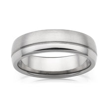 Load image into Gallery viewer, Flawless Cut Half Round Polished / Sanded Titanium 6mm Ring