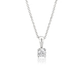 Flawless 9ct White Gold 0.10 Carat Diamond Solitaire Pendant on a 45cm Chain