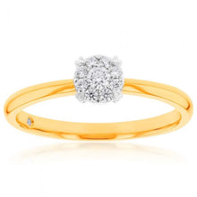 Load image into Gallery viewer, Flawless Cut Diamond Engagment Ring in 9ct Yellow &amp; White Gold