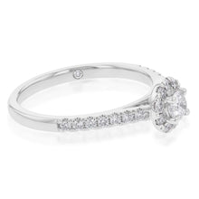 Load image into Gallery viewer, Flawless Cut 3/8 Carat Halo Engagement Ring in 18ct White Gold