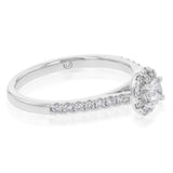 Flawless Cut 3/8 Carat Halo Ring in 18ct White Gold